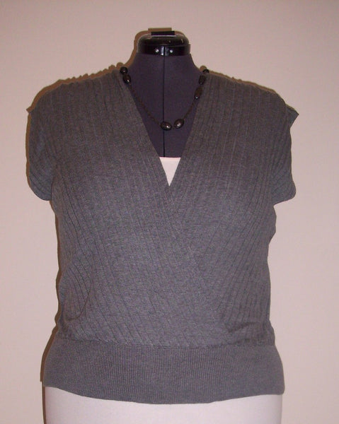 Gray Wrap Top