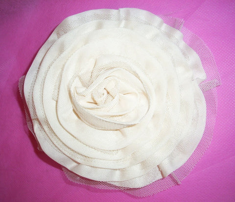 Tan Flower Clip/Brooch