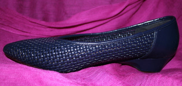 Vintage Navy Weaved Flats