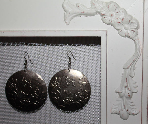 Floral Embossed Earrings
