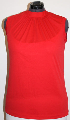 Vintage Red Collar Sleeveless Top
